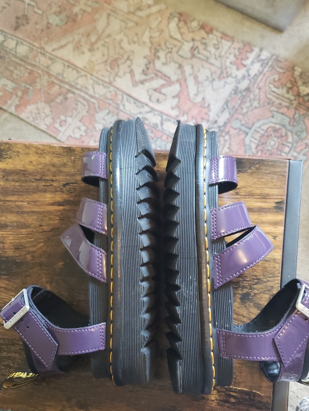Dr Martens Black Current Blaire Patent Leather Sandal Size 7 - Picture 6 of 10